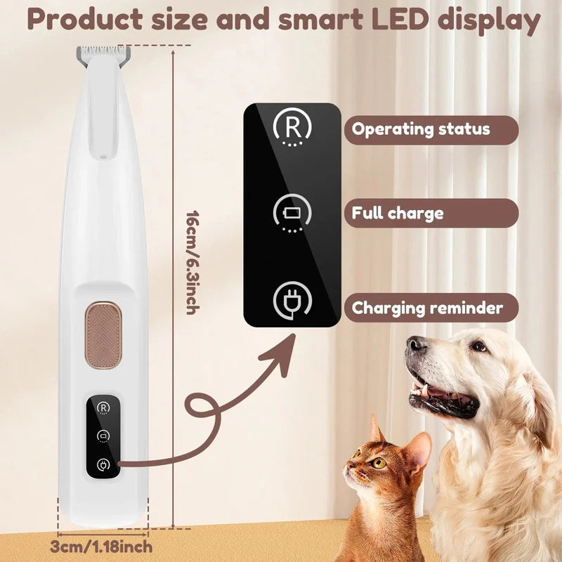 Waterproof Pet Clipper with LED Light – Stress-Free Grooming Homezys